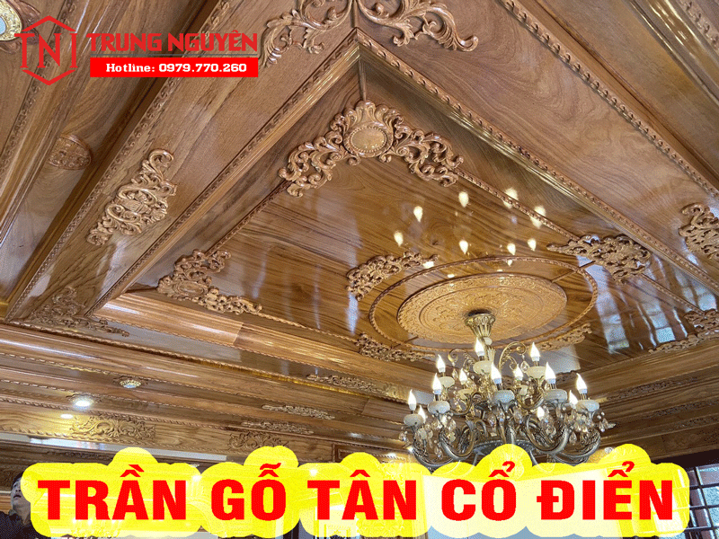 Trần gỗ tự nhiên tân cổ điển - Công Ty TNHH Xây Dựng Nhà Đẹp T&T